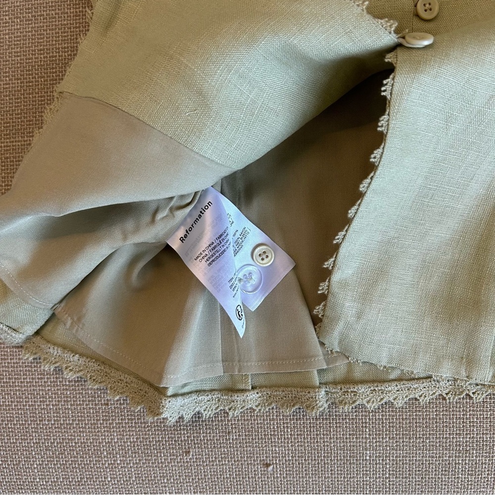 Reformation Olive Green Button-Front Ribbed Tank - Picture 6 of 7